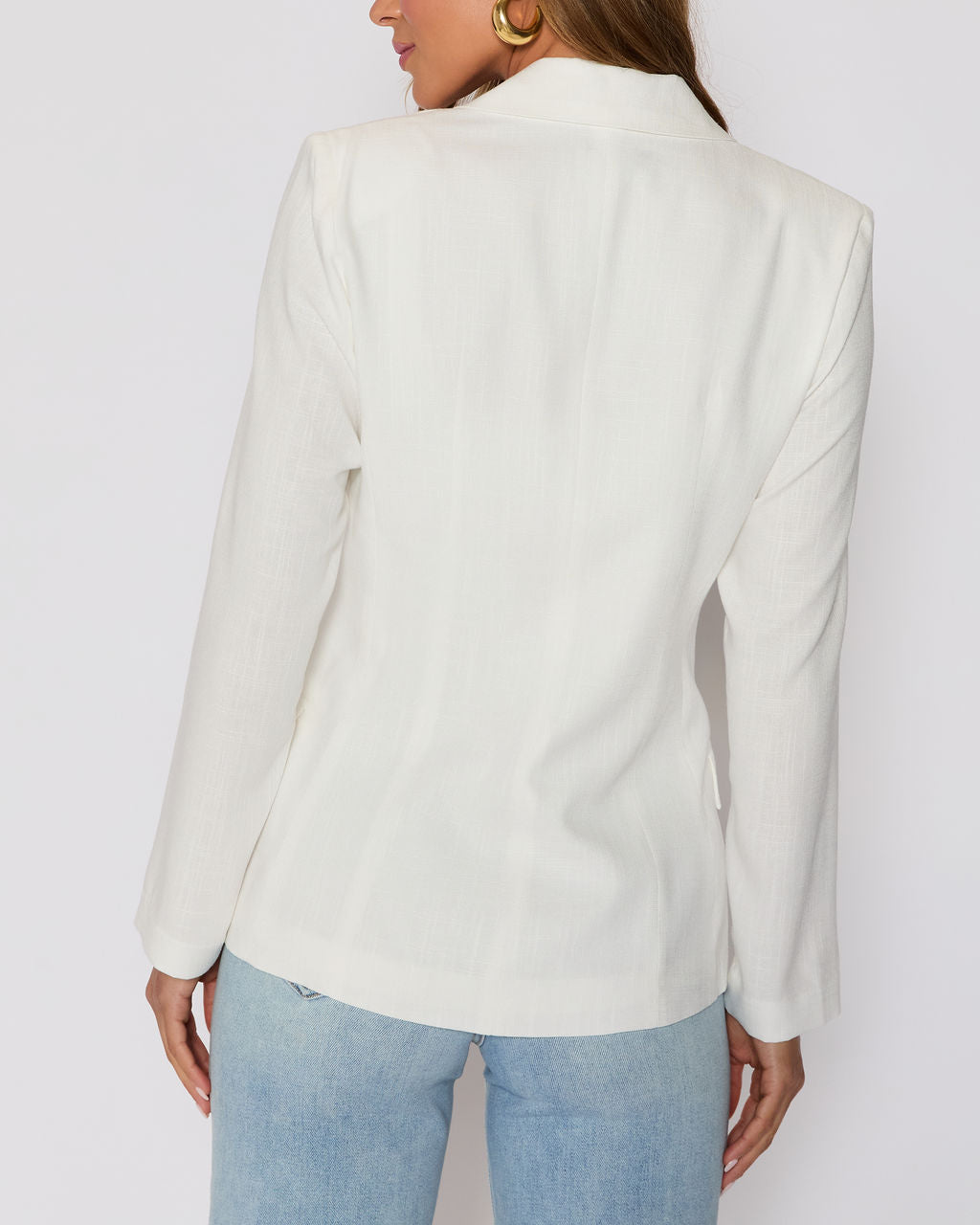 Sandy Linen Pocketed Blazer