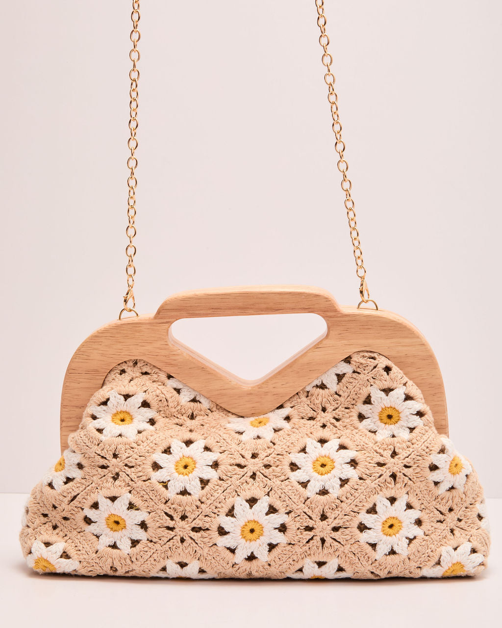 Sunspun Muse Woven Floral Clutch