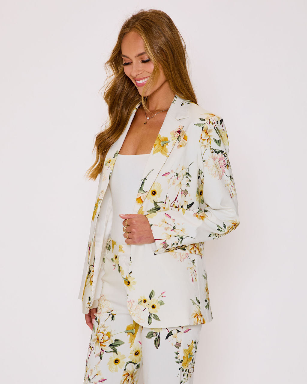 Honey Morning Floral Print Blazer