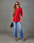 Lucinda Collarless Pintuck Blazer