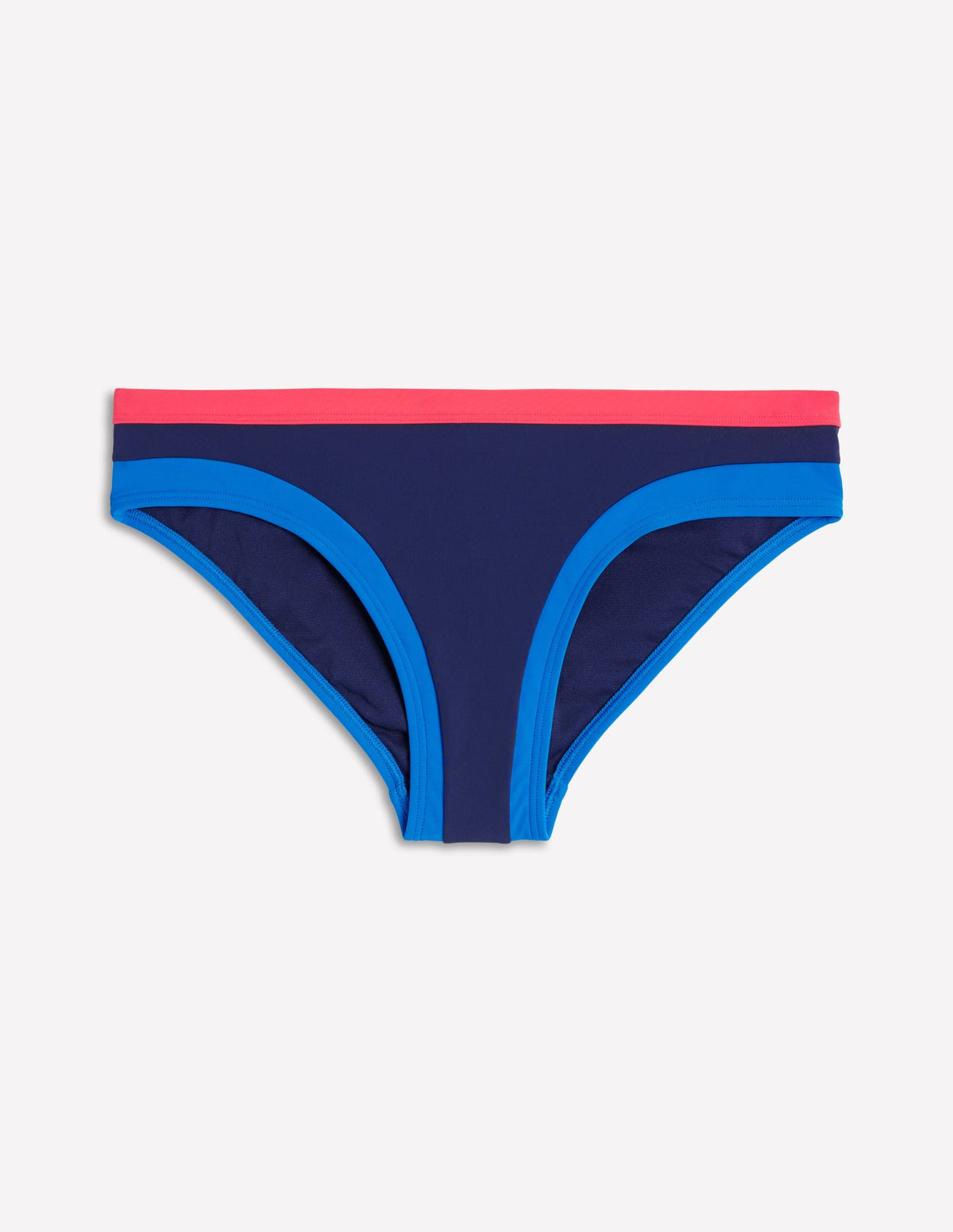 Santorini Bikini Bottoms-Navy/ Coral Punch Pink/ Blue