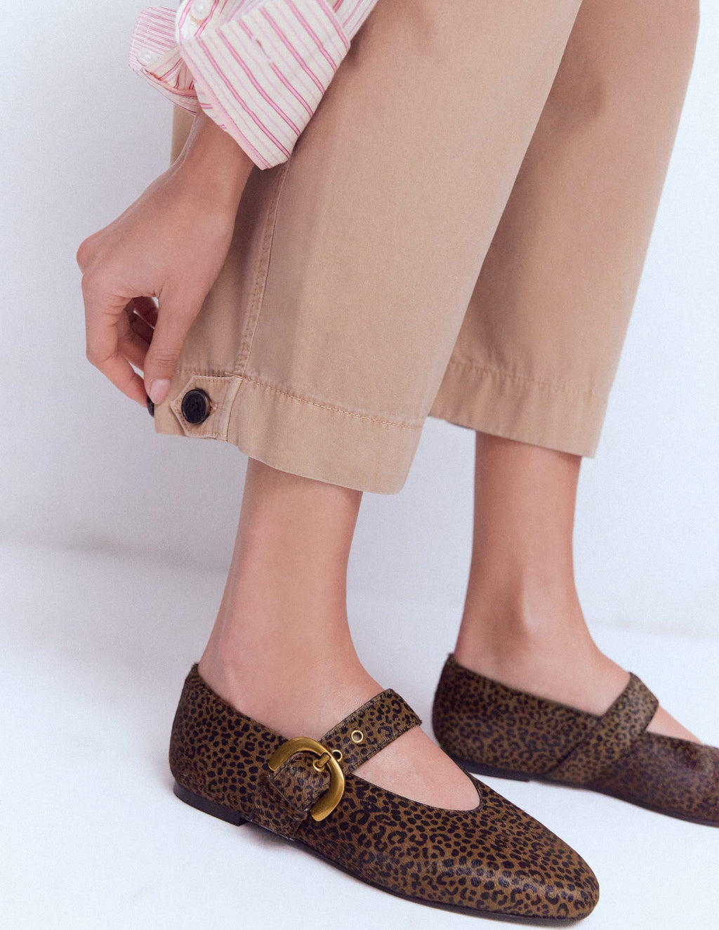 Kylie Flat Buckle Mary Janes-Mini Leopard