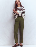 Straight Leg Chino Pants-Woodland Green Herringbone