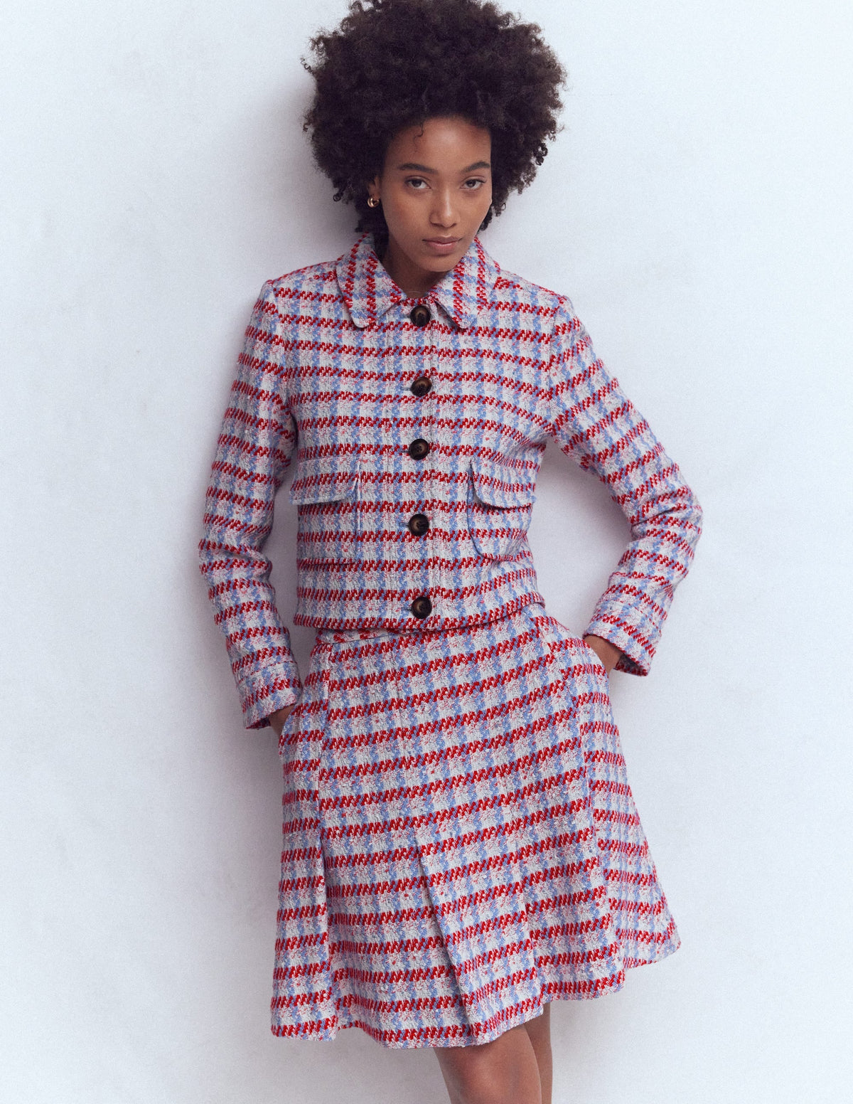 Lisburn Patch Pocket Jacket-Pink Textured