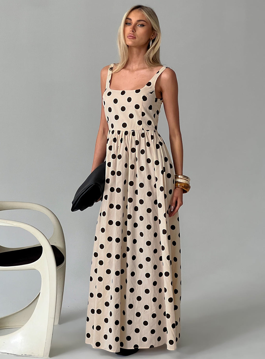 Cartmel Maxi Dress Cream / Polka Dot