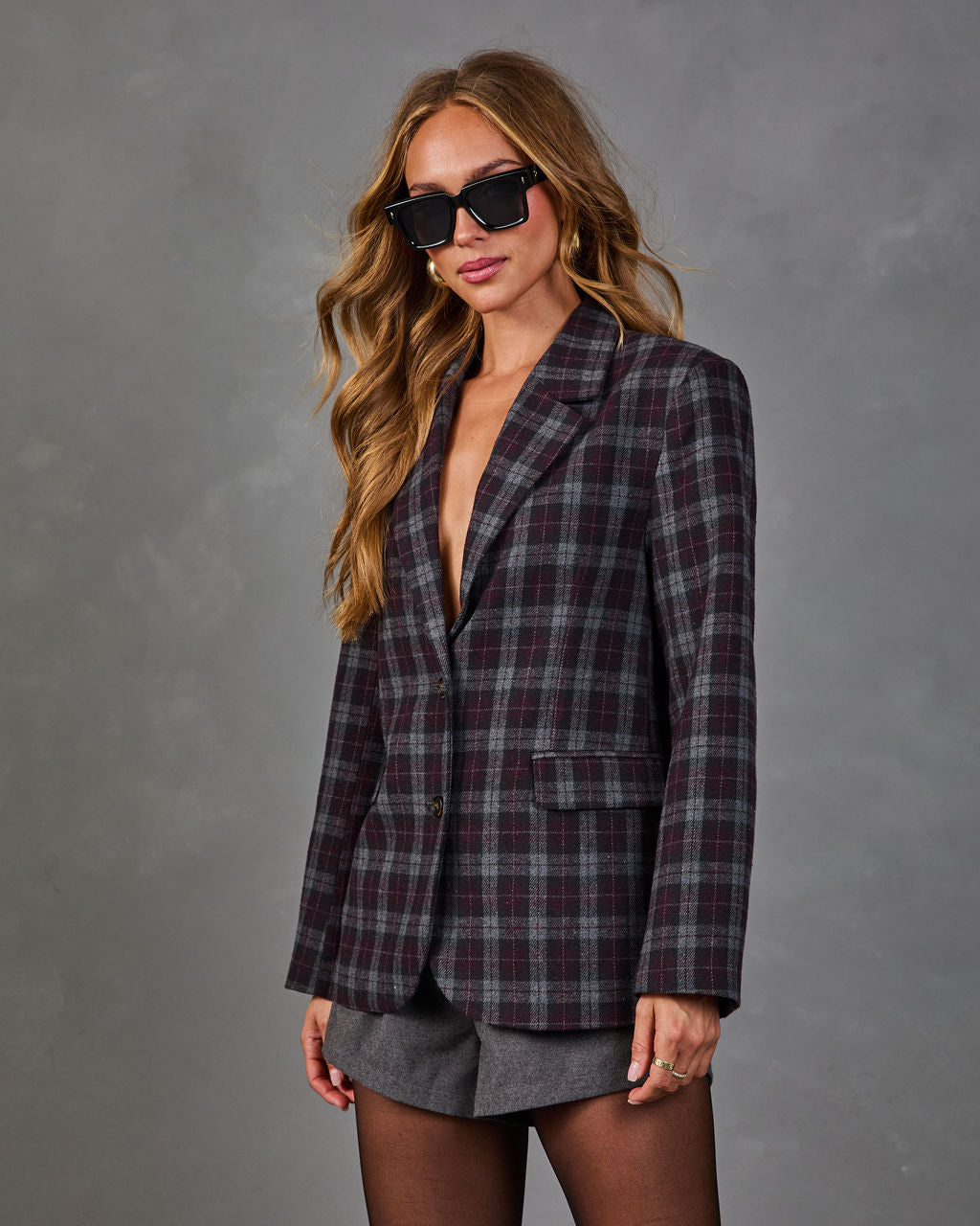 Maple Row Plaid Blazer