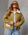 Glazed Mornings Sherpa Trim Quilted Puffer Jacket