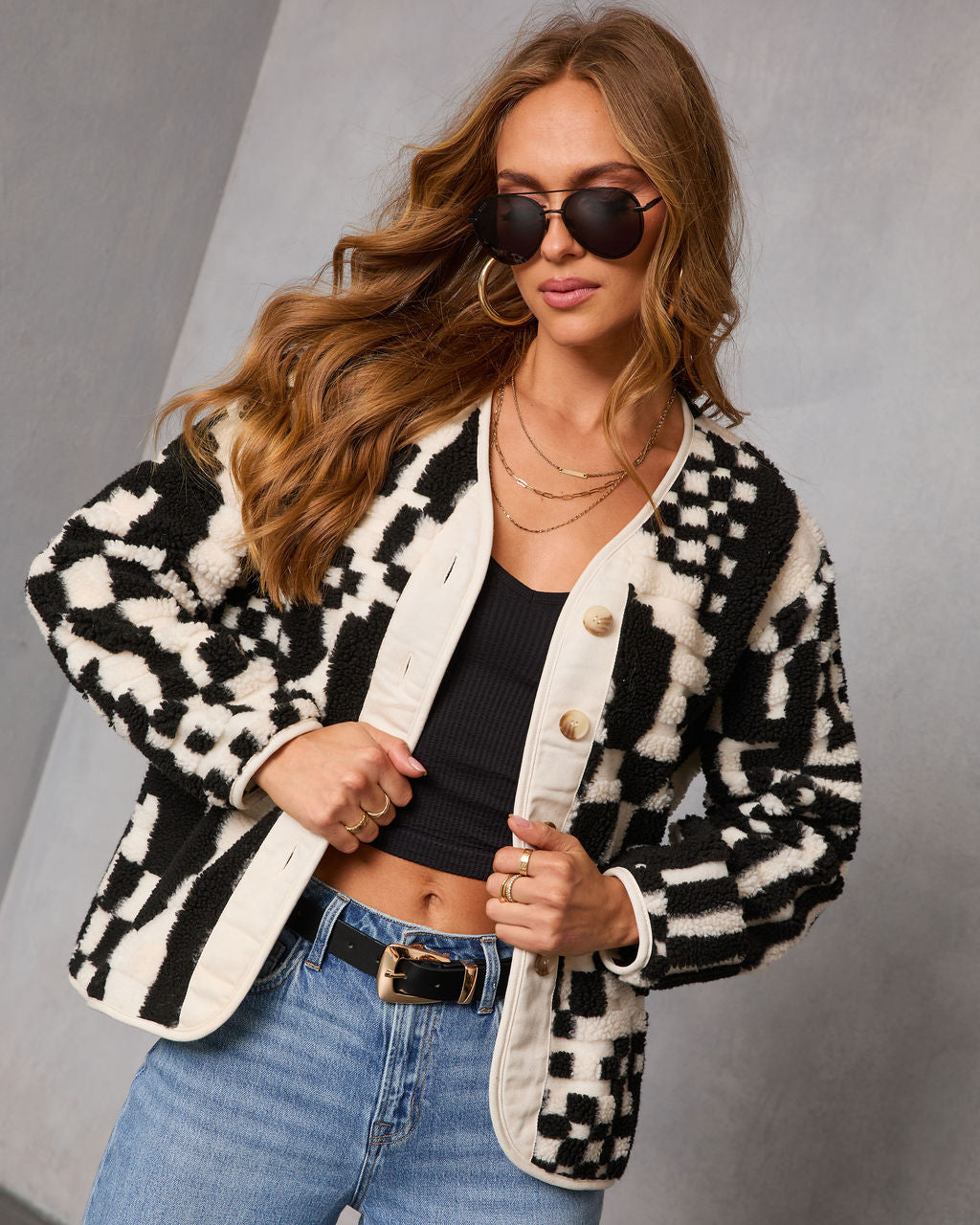 Timeless Form Geometric Sherpa Jacket