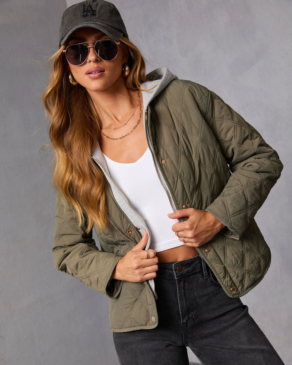 Cozycore Quilted Hooded Twofer Jacket