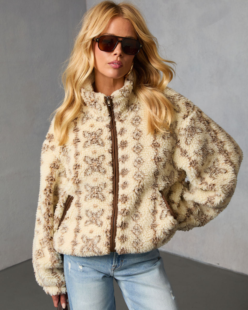 Bramble Fair Isle Print Fleece Jacket
