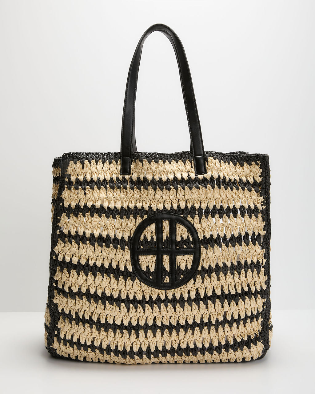 At The Coast Striped Straw Tote Bag