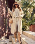 Corvelle Faux Suede Sherpa Trim Coat