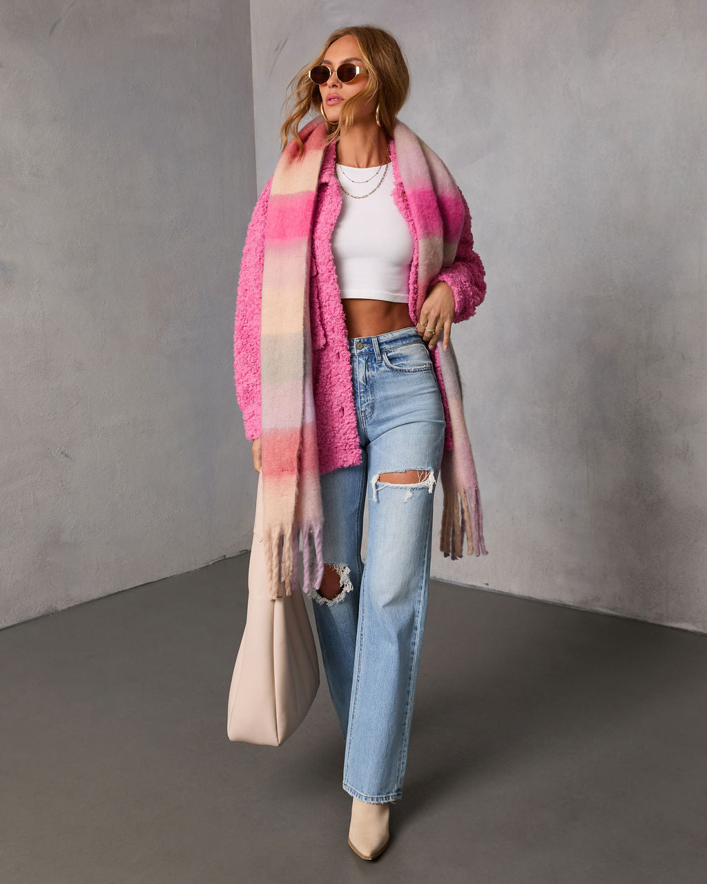 Happy Layer Teddy Shirt Jacket