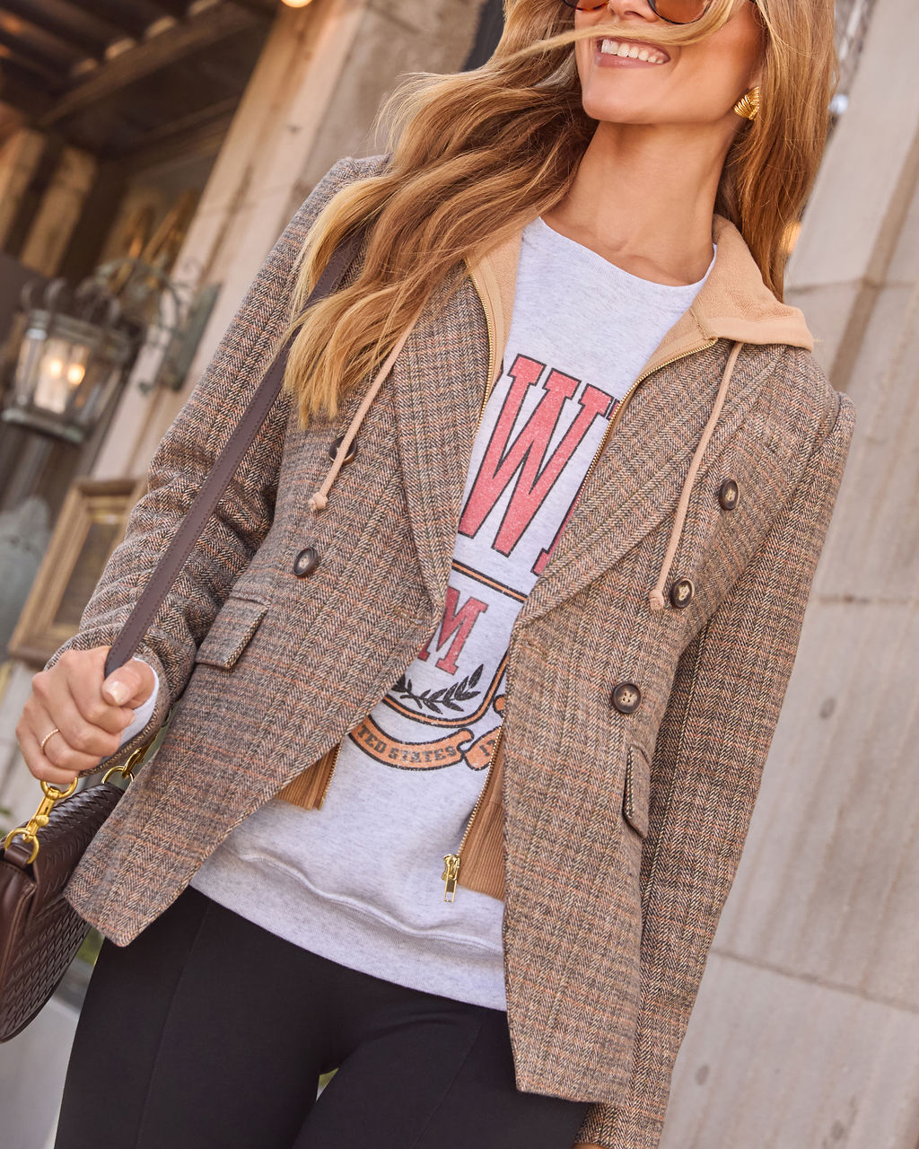 Ashberry Twofer Double Breasted Hoodie Blazer