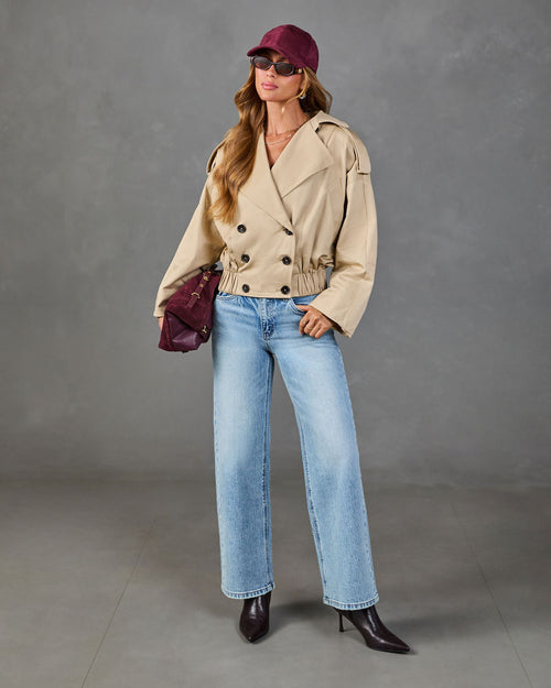 Autumn Darling Cotton Cropped Trench Jacket