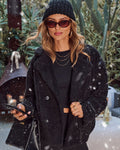 Marcelo Teddy Vegan Leather Trim Moto Coat